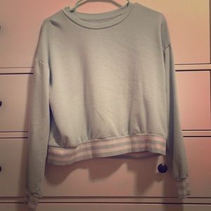 Blue and white medium sized long sleeve t-shirt